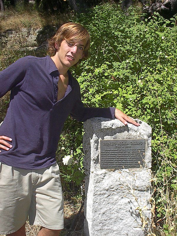 Jaime Alcalá Galiano, direct descendant of Dionisio Alcalá Galiano, at the Galiano Is. memorial stone now located at the Galiano Museum site.