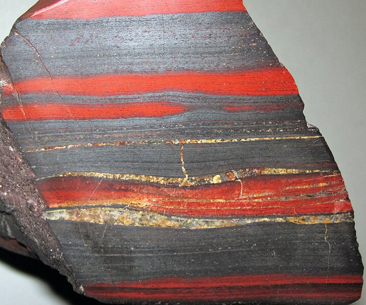 File:Jaspilite (Ironwood Iron-Formation, Paleoproterozoic, ~1.874-1.878 Ga; Wakefield, Gogebic Iron Range, Upper Peninsula of Michigan, USA) 1 (27264665499).jpg