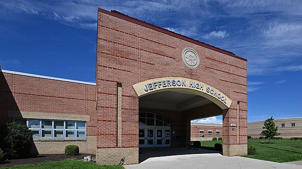 Jefferson High School entrance, Shenandoah Junction, WV