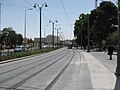 English: Trial run of the Jerusalem light rail on Jaffa Road