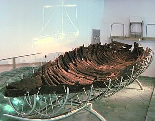 The 'Ancient Sea of Galilee Boat' from 1st century, now housed in the Yigal Allon Museum in Kibbutz Ginosar JesusBoat.jpg