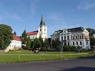 Centrum Jiříkova z cyrkwju swj. Jurja