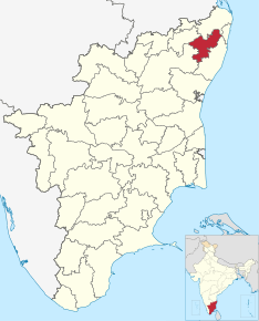 Kart over Kanchipuram