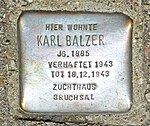 Stolperstein für Karl Balzer (Lehener Straße 14)