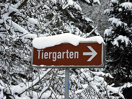 Kleve tiergarten sign winter