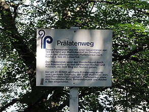 Kochselsee - Schild "Prälatenweg".