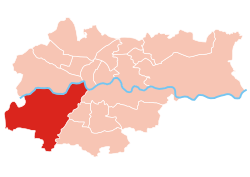 Plassering av Dębniki i Kraków