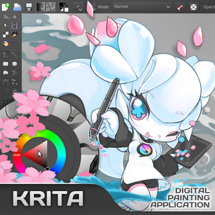 Krita's Steam box art in 2014, featuring Kiki