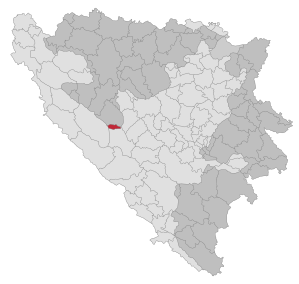 Lage der Gemeinde Kupres (RS) in Bosnien und Herzegowina (anklickbare Karte)