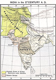 The Kushan Empire was a syncretic empire, formed by the Yuezhi, in the Bactrian territories in the early 1st century. It spread to encompass much of modern-day territory of Afghanistan, Pakistan and northern India, at least as far as Saketa and Sarnath near Varanasi (Benares), where inscriptions have been found dating to the era of the Kushan Emperor Kanishka the Great.