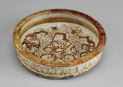 Lustre-Painted Dish, Front. 12th-13th century. Kashan, Iran. Fritware, lustre painted. LUSTRE-PAINTED DISH.png