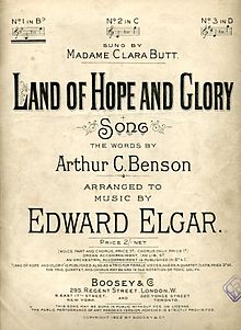 "Land of Hope and Glory" sheet music, 1902 Land of Hope and Glory by Elgar song cover 1902.jpg