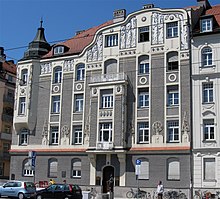 Het huis aan de Leopoldstrasse 77 waar Prell haar hele leven heeft gewoond