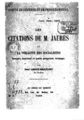 Paul Leroy-Beaulieu, Les Citations de M. Jaurès, 1897    