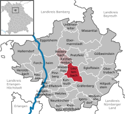Läget för Leutenbach i Landkreis Forchheim