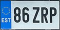 License plate of Estonia 86 ZRP (2023)