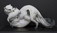 "Limerence" 2017 from the exhibition "The Other" 44 in. length, 22 in. height, 16 in. width Stoneware, Paint