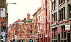 Rainbow buntings on Stanley Street at Liverpool Pride 2010 Liverpool pride 2.png