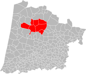 Locatie van de gemeente van gemeenten van de Haute Lande