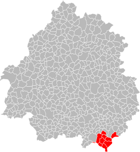 Posizione della Comunità dei comuni del Pays du Châtaignier