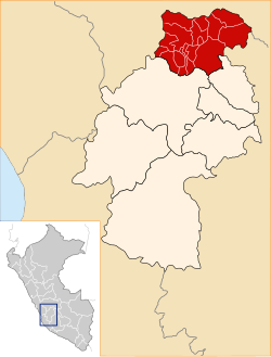 Location of Tayacaja in the Huancavelica Region