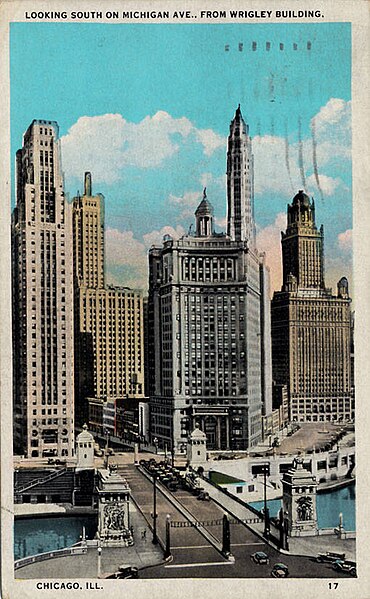 File:Looking South On Michigan Ave., From Wrigley Building, Chicago, Illinois (NBY 417514).jpg