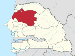 Ubicación de Louga en Senegal