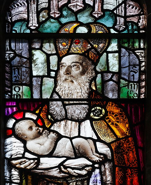 Detail of the Simeon window in St Brendan's Cathedral, Loughrea