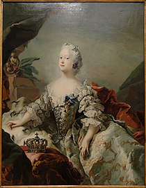 Lujza dán királynő a koronázási öltözetben Carl Gustaf Pilo, 1747