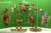 Malagan-maskers uit New Ireland, te zien in het Etnologisch Museum Berlijn-Dahlem
