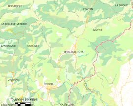 Mapa obce Breil-sur-Roya