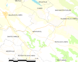 Mapa obce Montauriol