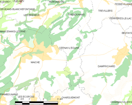 Mapa obce Cernay-l'Église