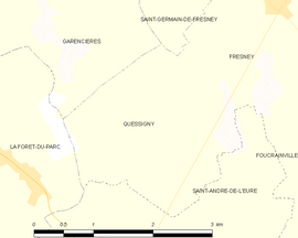 Mapa obce Quessigny