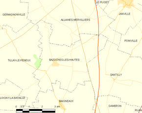 Poziția localității Bazoches-les-Hautes