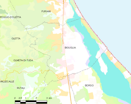Mapa obce Biguglia