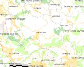 Mapa obce Saint-Héand