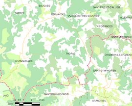 Mapa obce Thoras