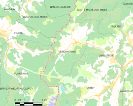 Mapa obce Le Bonhomme