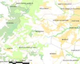 Mapa obce Vaugneray