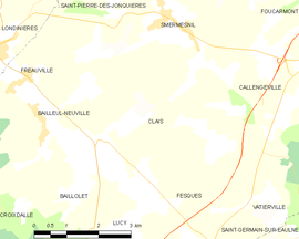 Mapa obce Clais