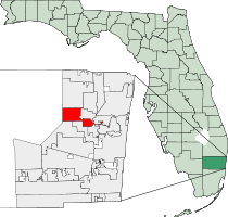 Местоположение Тамарака, округ Бровард, Флорида 