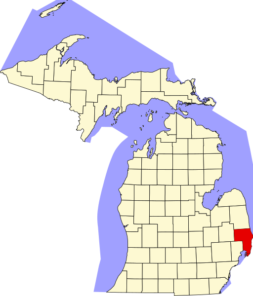 File:Map of Michigan highlighting St. Clair County.svg