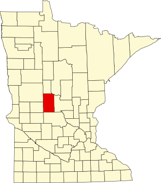 Location of Todd County in Minnesota Map of Minnesota highlighting Todd County.svg