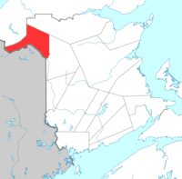 Madawaska County.png бөлектейтін Нью-Брансуик картасы