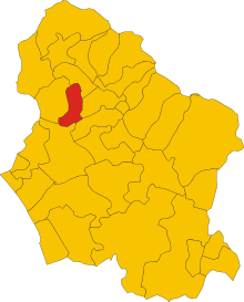 Careggine belediyesinin Lucca ili içinde konumu