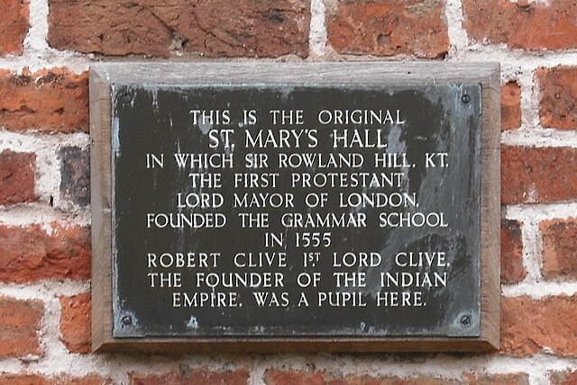St Mary's Hall plaque
