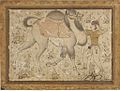 Mir Seyid Ali, Camello y conductor, dibujo, Tabriz, c.  1535, Museo de Arte Fogg, Cambridge