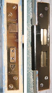 Mortise lock Lock with mortise cut into doorjamb