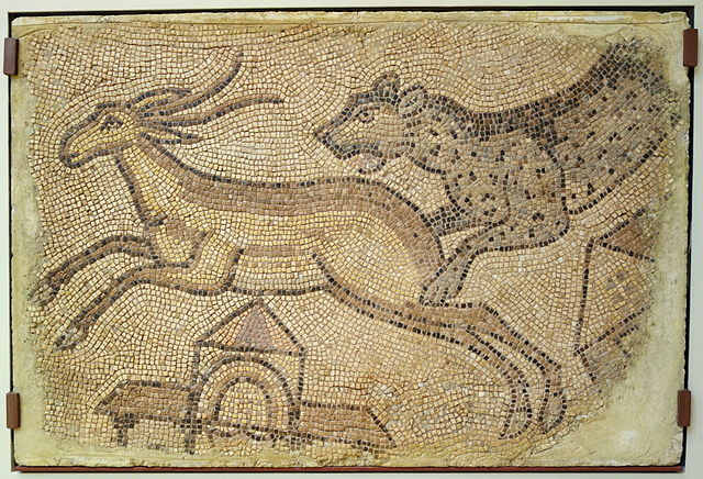 [Image: 640px-Mosaic_of_Leopard_Chasing_a_Gazell...C01919.JPG]